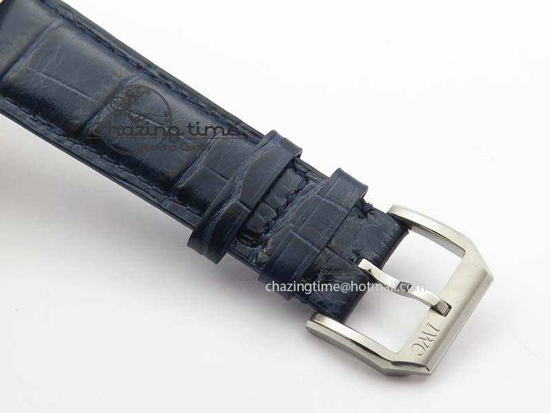 Portuguese IW5444 SS White Dial Blue Numbers On Blue Leather Strap A SportInspired 7258