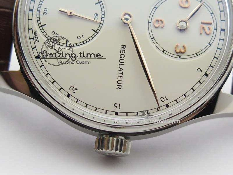 Portuguese IW5444 SS White Dial RG Numbers On Brown Leather Strap A WaterResistant 7256