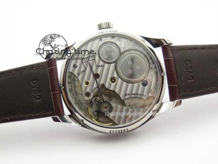 Portuguese IW5444 SS White Dial RG Numbers On Brown Leather Strap A WaterResistant 7256