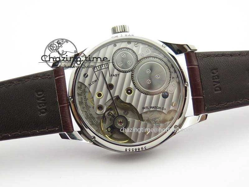 Portuguese IW5444 SS White Dial RG Numbers On Brown Leather Strap A WaterResistant 7256