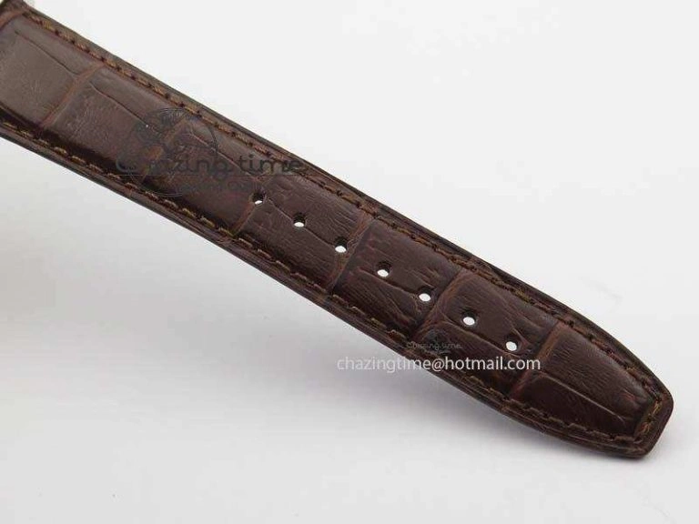Portuguese IW5444 SS White Dial RG Numbers On Brown Leather Strap A WaterResistant 7256