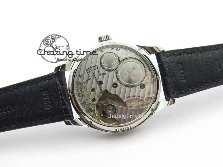 HighQuality Portuguese IW544404 SS Gray Dial On Black Leather Strap A 7259