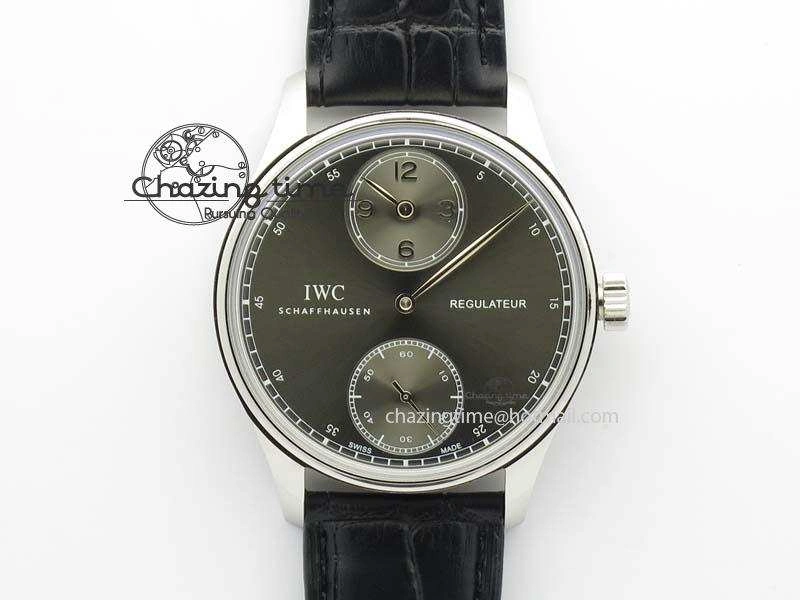 HighQuality Portuguese IW544404 SS Gray Dial On Black Leather Strap A 7259