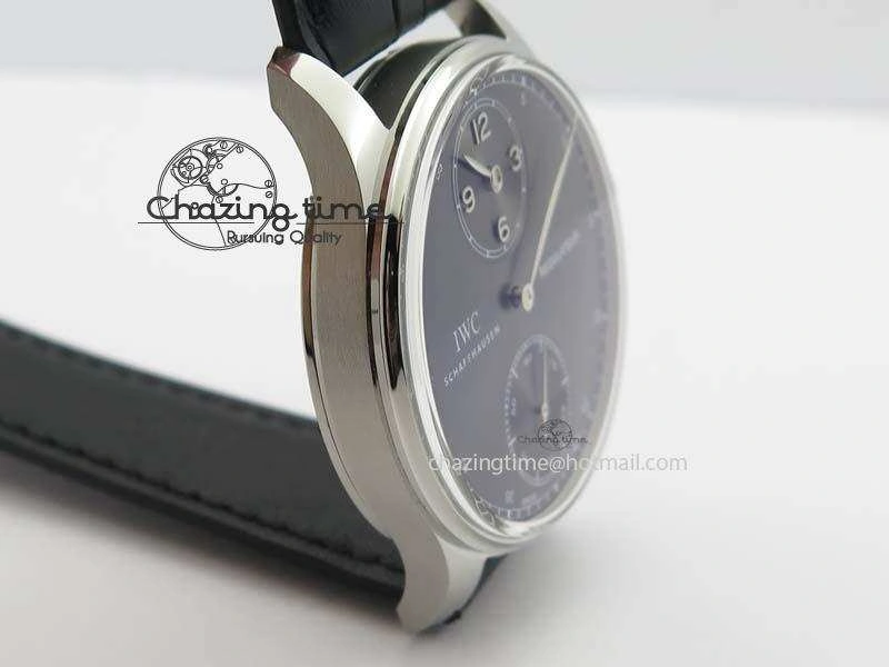 HighQuality Portuguese IW544404 SS Gray Dial On Black Leather Strap A 7259