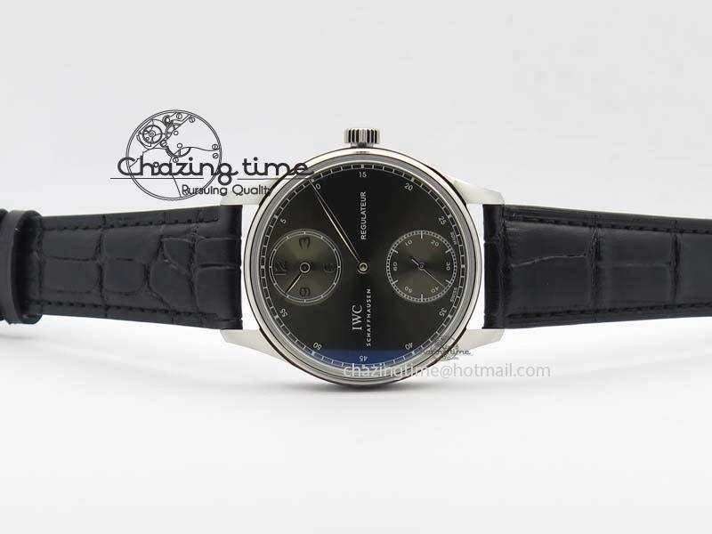 HighQuality Portuguese IW544404 SS Gray Dial On Black Leather Strap A 7259