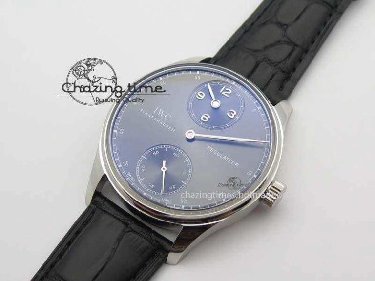 HighQuality Portuguese IW544404 SS Gray Dial On Black Leather Strap A 7259