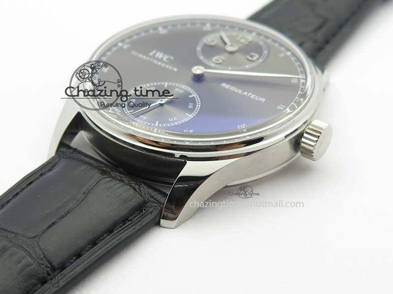 HighQuality Portuguese IW544404 SS Gray Dial On Black Leather Strap A 7259