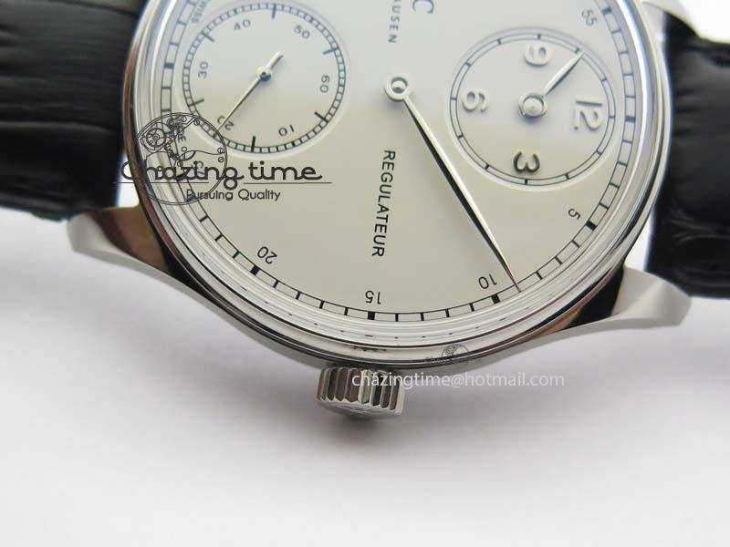 EyeCatching Portuguese IW544404 SS White Dial On Black Leather Strap A 7257