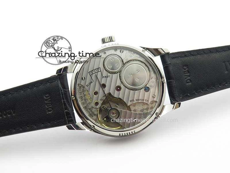 EyeCatching Portuguese IW544404 SS White Dial On Black Leather Strap A 7257