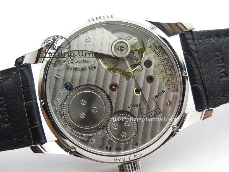 EyeCatching Portuguese IW544404 SS White Dial On Black Leather Strap A 7257