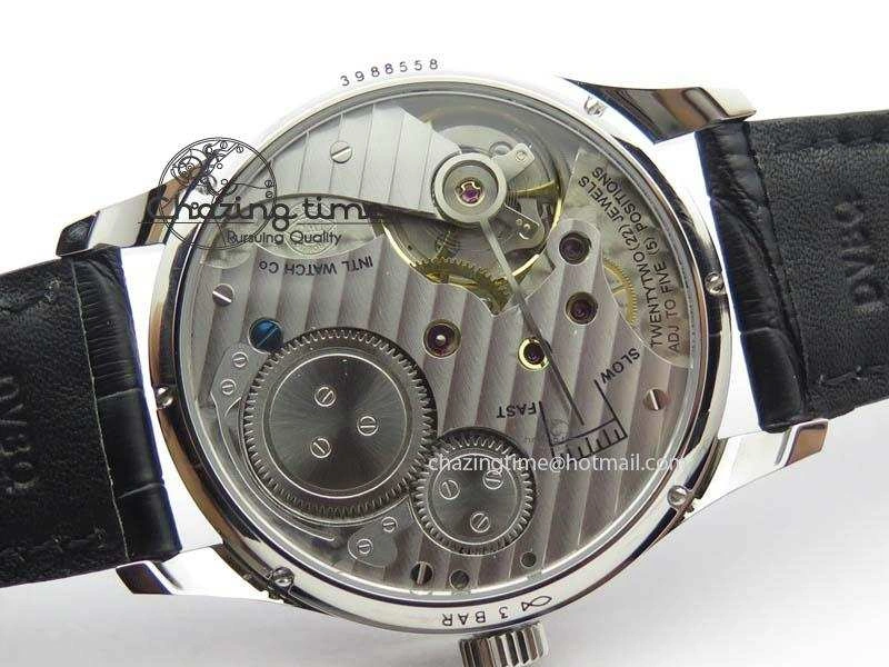 EyeCatching Portuguese IW544404 SS White Dial On Black Leather Strap A 7257