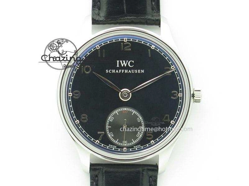 WellDesigned Portuguese IW545407 Black Dial ZF 1:1 Best Edition On Dark Blue Leather Strap 7337