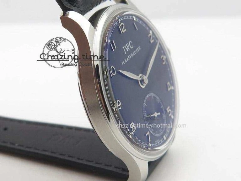 WellDesigned Portuguese IW545407 Black Dial ZF 1:1 Best Edition On Dark Blue Leather Strap 7337
