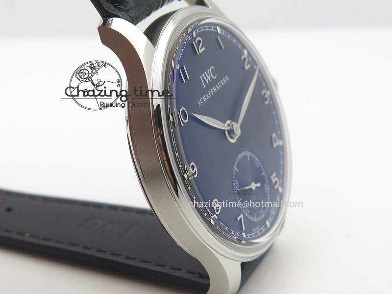 WellDesigned Portuguese IW545407 Black Dial ZF 1:1 Best Edition On Dark Blue Leather Strap 7337