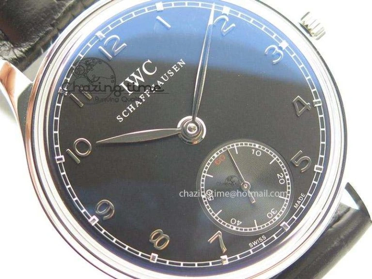 WellDesigned Portuguese IW545407 Black Dial ZF 1:1 Best Edition On Dark Blue Leather Strap 7337