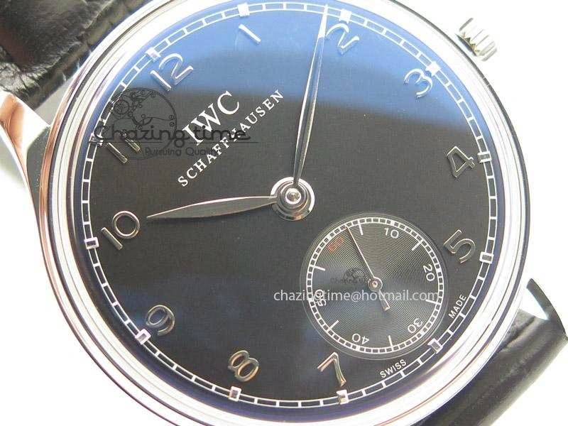 WellDesigned Portuguese IW545407 Black Dial ZF 1:1 Best Edition On Dark Blue Leather Strap 7337