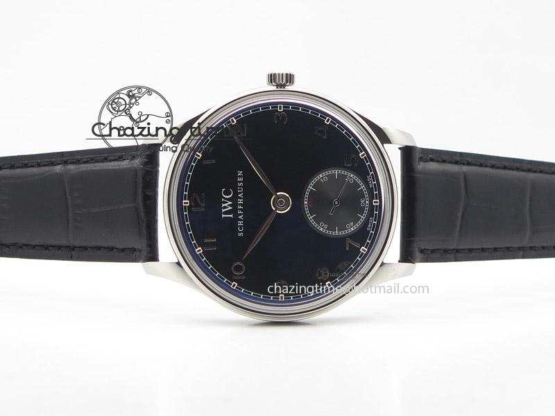 WellDesigned Portuguese IW545407 Black Dial ZF 1:1 Best Edition On Dark Blue Leather Strap 7337