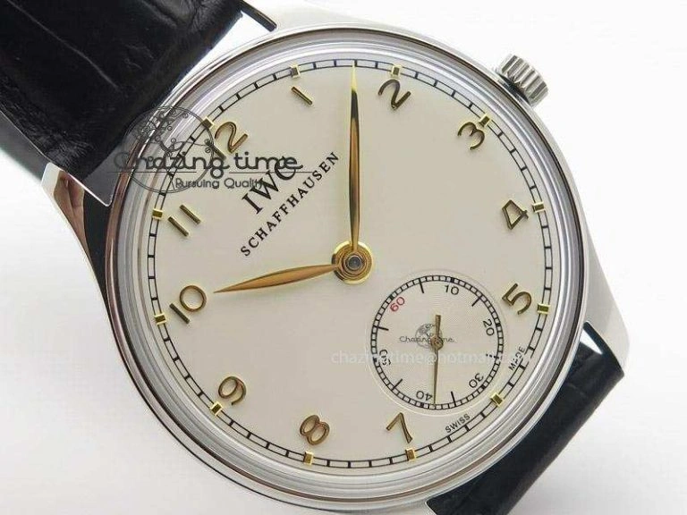 Supportive Portuguese IW545408 White Dial ZF 1:1 Best Edition On Dark Blue Leather Strap 7335