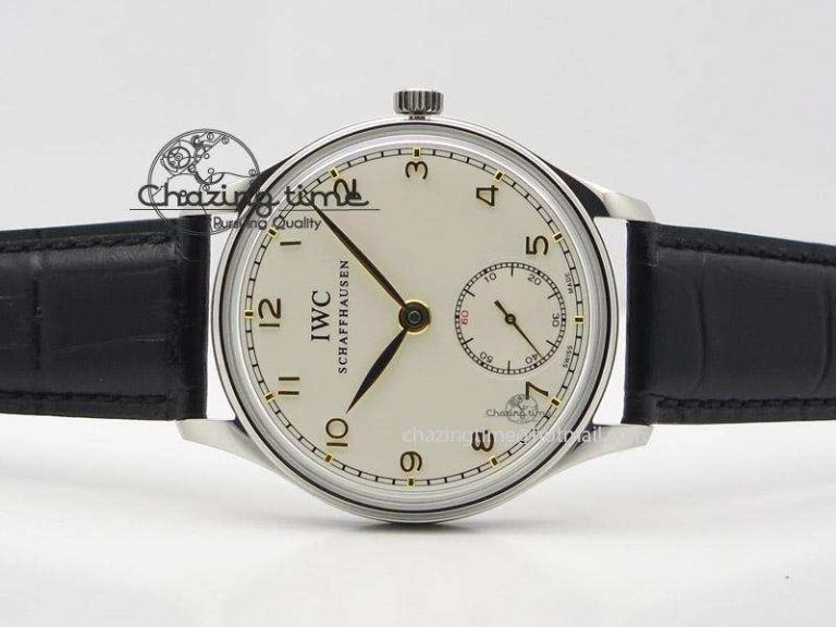 Supportive Portuguese IW545408 White Dial ZF 1:1 Best Edition On Dark Blue Leather Strap 7335