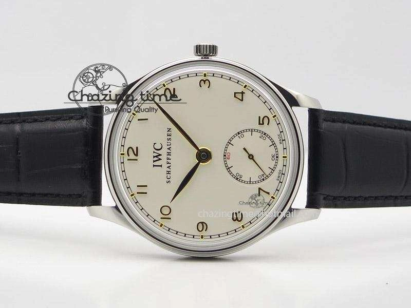 Supportive Portuguese IW545408 White Dial ZF 1:1 Best Edition On Dark Blue Leather Strap 7335