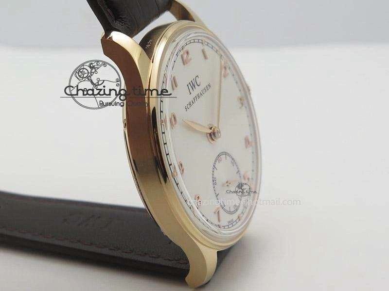 Portuguese IW545409 RG ZF 1:1 Best Edition White Dial On Brown Leather Strap A Comfortable 7336