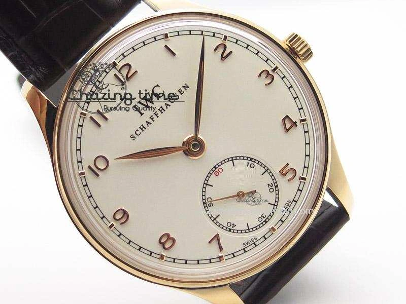 Portuguese IW545409 RG ZF 1:1 Best Edition White Dial On Brown Leather Strap A Comfortable 7336