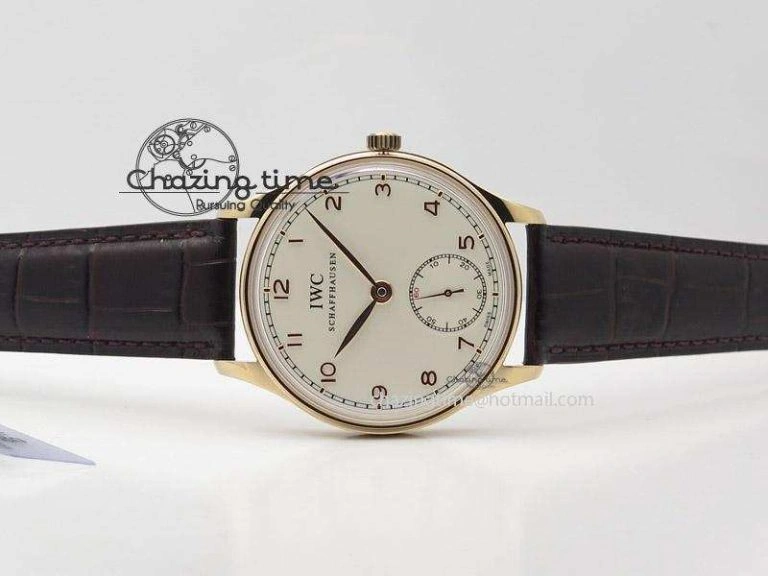 Portuguese IW545409 RG ZF 1:1 Best Edition White Dial On Brown Leather Strap A Comfortable 7336