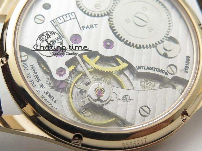 Portuguese IW545409 RG ZF 1:1 Best Edition White Dial On Brown Leather Strap A Comfortable 7336