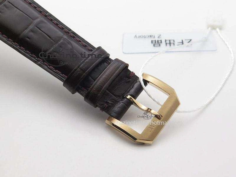 Portuguese IW545409 RG ZF 1:1 Best Edition White Dial On Brown Leather Strap A Comfortable 7336