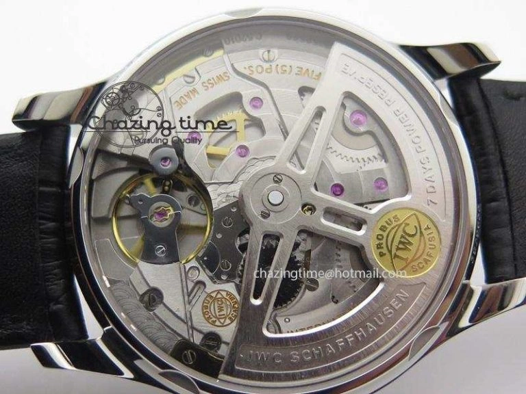 Portuguese Real PR IW500106 ZF 1:1 Best Edition Grey Dial On Black Leather Strap A52010 V Unisex 7306
