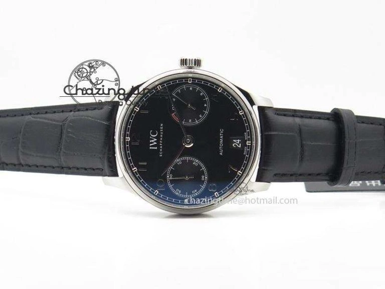 Portuguese Real PR IW500109 ZF 1:1 Best Edition Black Dial On Black Leather Strap A52010 V Timeless 7308