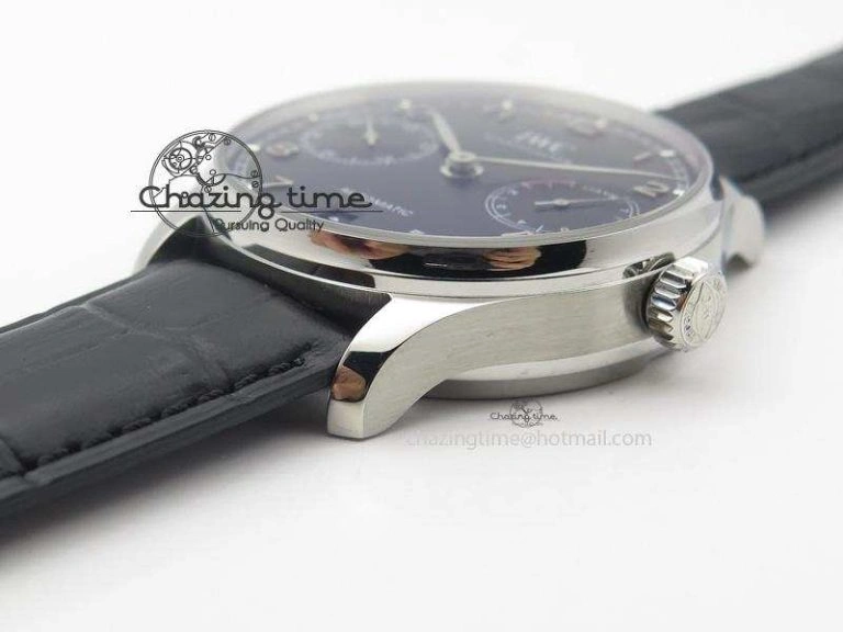 Portuguese Real PR IW500109 ZF 1:1 Best Edition Black Dial On Black Leather Strap A52010 V Timeless 7308