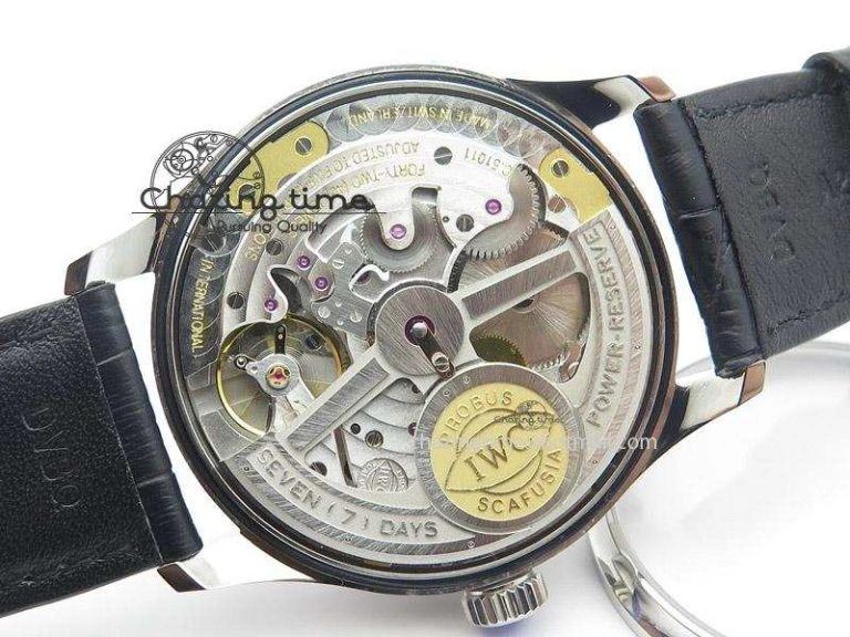 Resilient Portuguese Real PR IW500126 ZF 1:1 Best Edition Grey Red Dial On Black Leather Strap A52010 V 7333