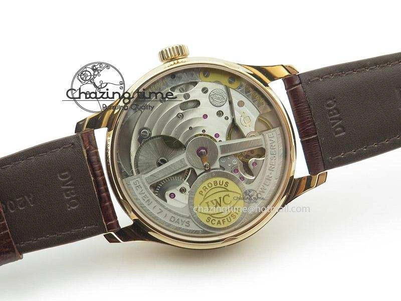 Portuguese Real PR IW500127 RG ZF 1:1 Best Edition Grey Red Dial On Brown Leather Strap A52010 V Chic 7331