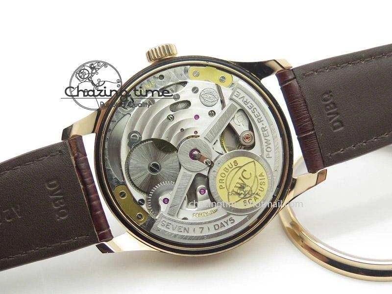 Portuguese Real PR IW500127 RG ZF 1:1 Best Edition Grey Red Dial On Brown Leather Strap A52010 V Chic 7331