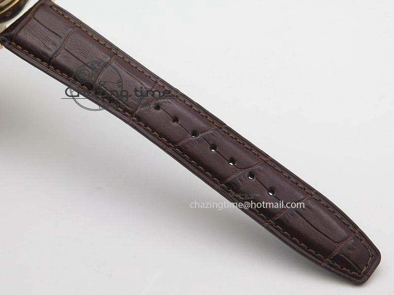 Portuguese Real PR IW500127 RG ZF 1:1 Best Edition Grey Red Dial On Brown Leather Strap A52010 V Chic 7331