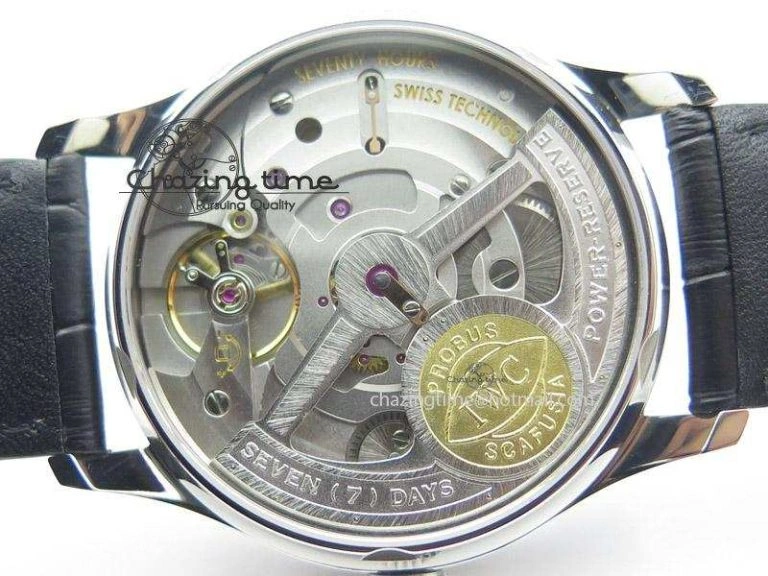 Portuguese Real PR IW500703 ZF 1:1 Best Edition On Black Leather Strap A Comfortable 7370