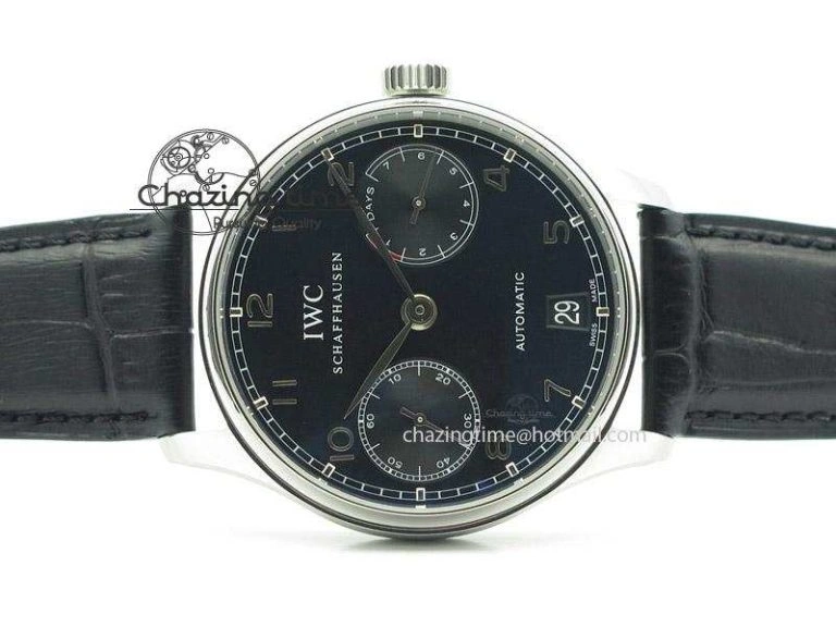 Portuguese Real PR IW500703 ZF 1:1 Best Edition On Black Leather Strap A Comfortable 7370
