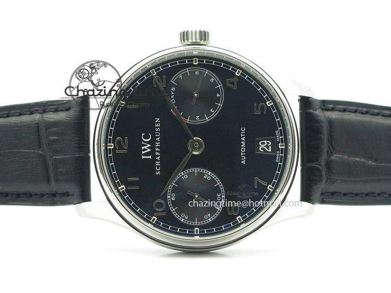 Portuguese Real PR IW500703 ZF 1:1 Best Edition On Black Leather Strap A Comfortable 7370