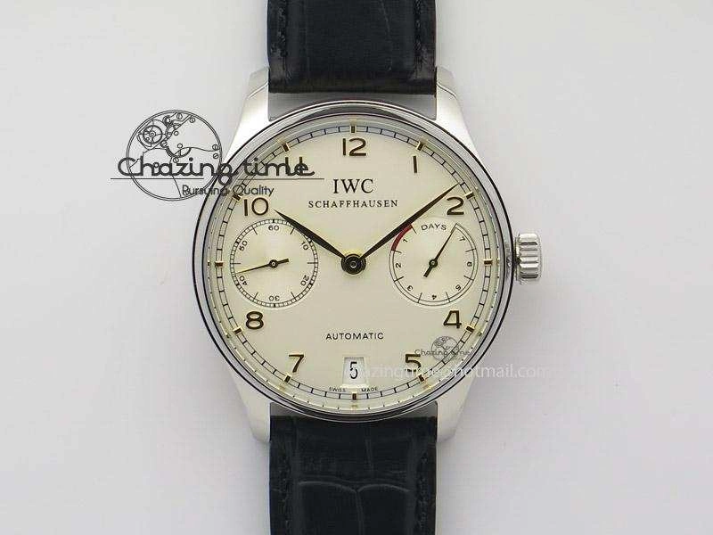 SunProtective Portuguese Real PR IW500704 ZF 1:1 Best Edition On Black Leather Strap A52010 V 7348
