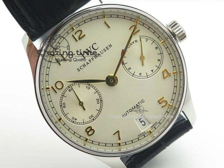 SunProtective Portuguese Real PR IW500704 ZF 1:1 Best Edition On Black Leather Strap A52010 V 7348
