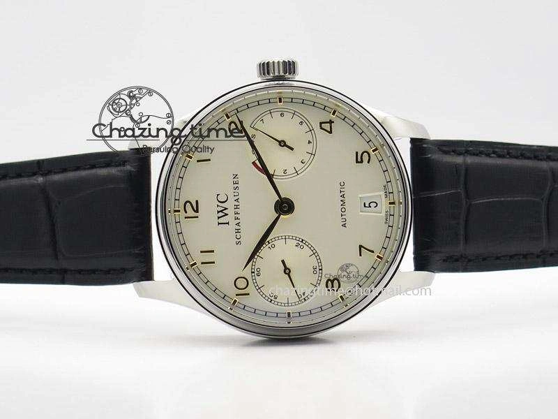SunProtective Portuguese Real PR IW500704 ZF 1:1 Best Edition On Black Leather Strap A52010 V 7348