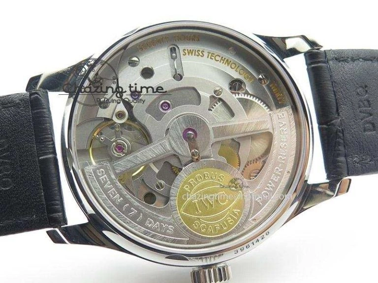 Portuguese Real PR IW500704 ZF 1:1 Best Edition On Black Leather Strap A Snug 7374