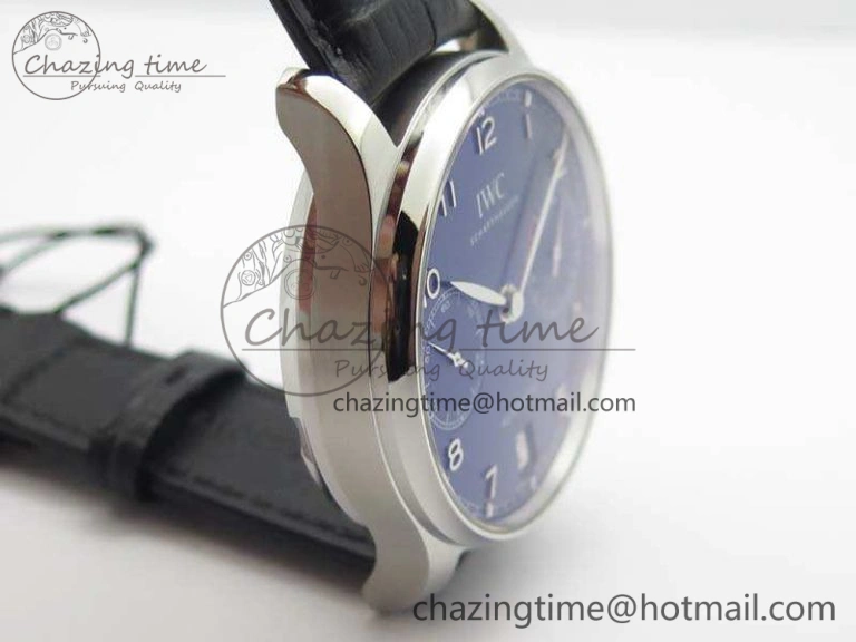 Portuguese Real PR IW500710 ZF 1:1 Best Edition Blue Dial On Black Leather Strap A52010 V Unisex 7234
