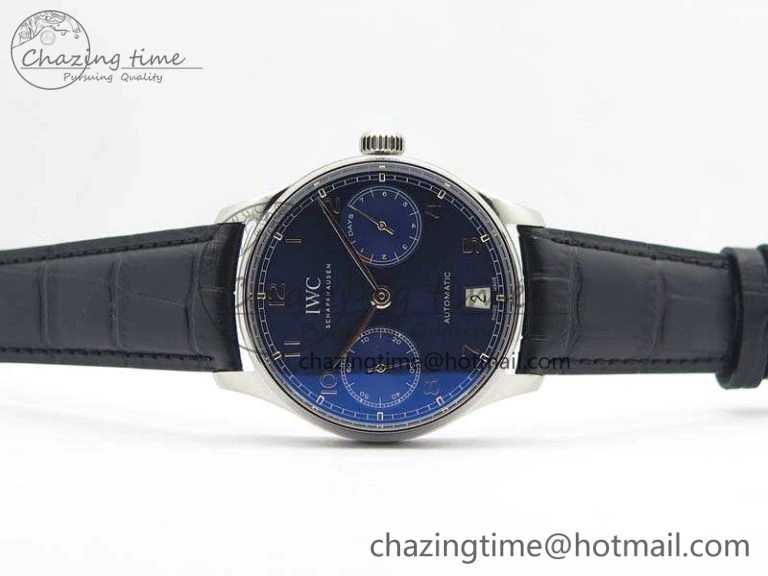 Portuguese Real PR IW500710 ZF 1:1 Best Edition Blue Dial On Black Leather Strap A52010 V Unisex 7234