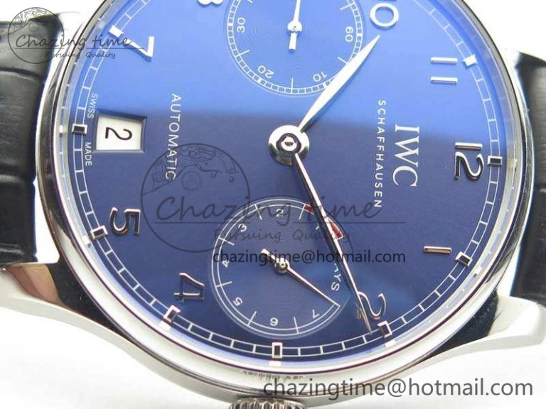 Portuguese Real PR IW500710 ZF 1:1 Best Edition Blue Dial On Black Leather Strap A52010 V Unisex 7234