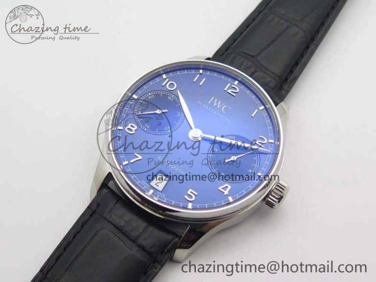 Portuguese Real PR IW500710 ZF 1:1 Best Edition Blue Dial On Black Leather Strap A52010 V Unisex 7234