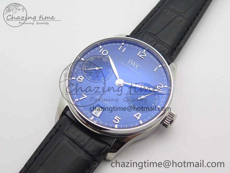 Portuguese Real PR IW500710 ZF 1:1 Best Edition Blue Dial On Black Leather Strap A52010 V Unisex 7234
