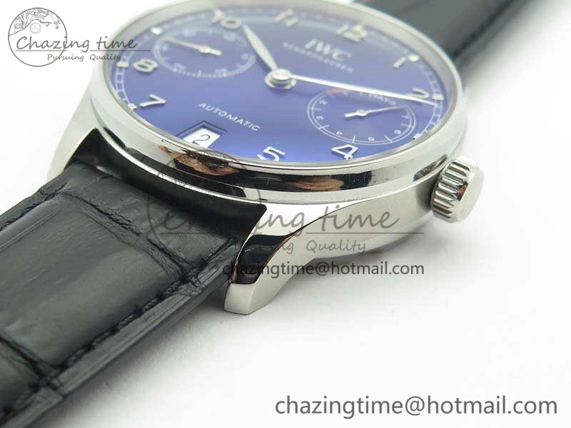 Portuguese Real PR IW500710 ZF 1:1 Best Edition Blue Dial On Black Leather Strap A52010 V Unisex 7234