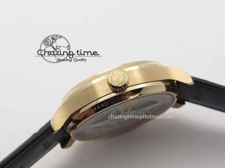 SoftTouch Portuguese Real PR RG IW5007 ZF 1:1 Best Edition Black Dial On Black Leather Strap A52010 V 7304